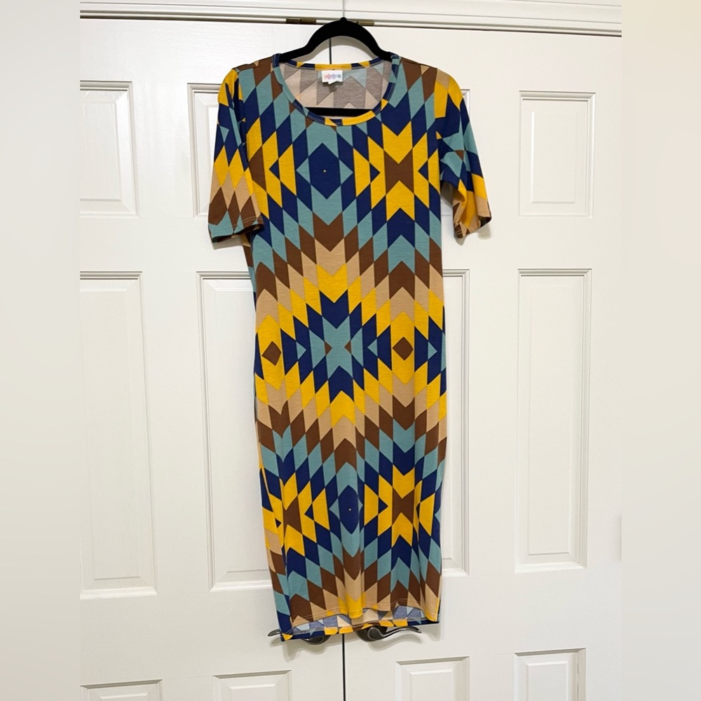 NWOT LuLaRoe Small Julia Dress with Aztec Boho Print Vintage